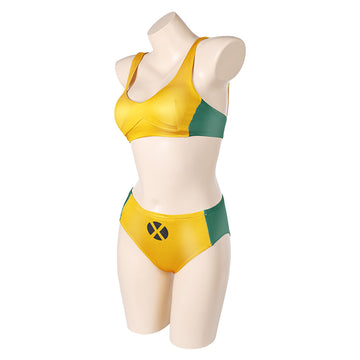 Rogue Women Yellow And Green Swimsuit Cosplay Costume Outfits Halloween Carnival Suit